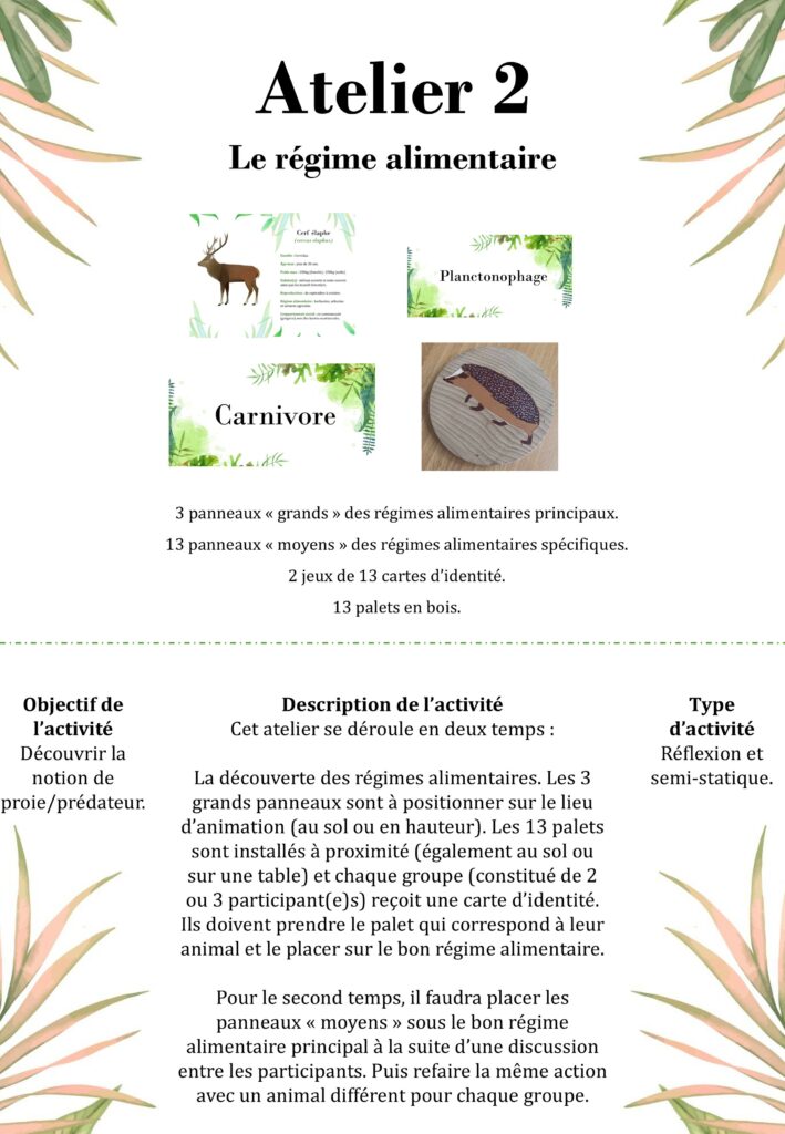Atelier 2 - le régime alimentaire